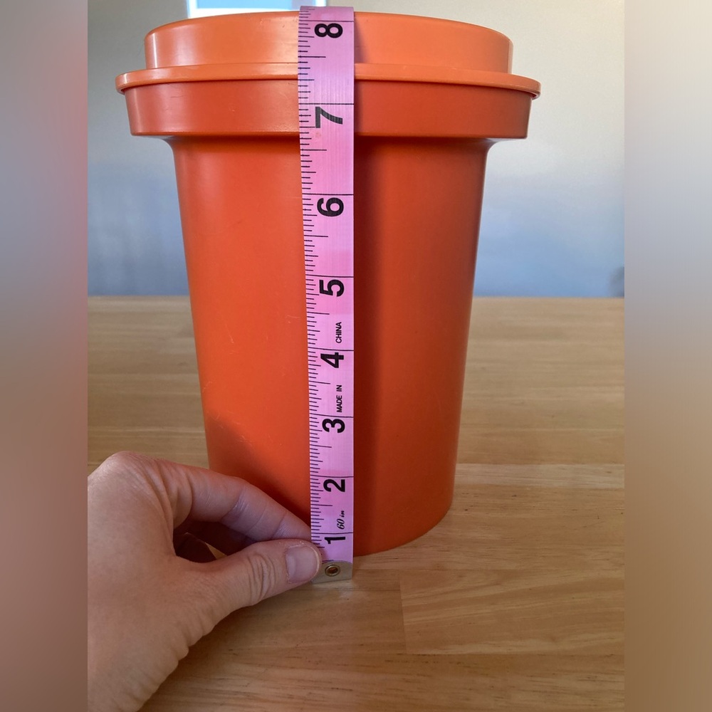 3, 1970’s Rubbermaid nesting food storage canisters orange floral design - Picture 9 of 15